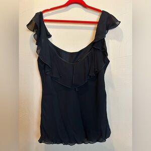 Elegant Black Ruffle Top